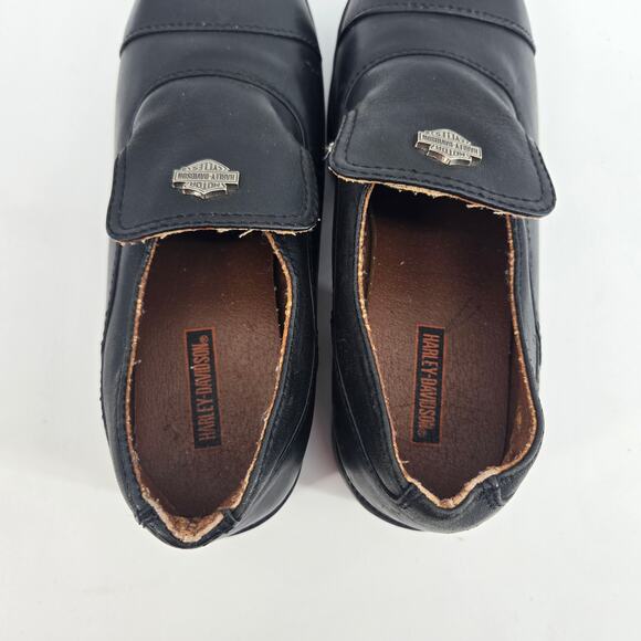 Vintage Harley Davidson Slip On Chunky Mule Size 6 Leather Y2K Biker Edgy Rock - Picture 9 of 13